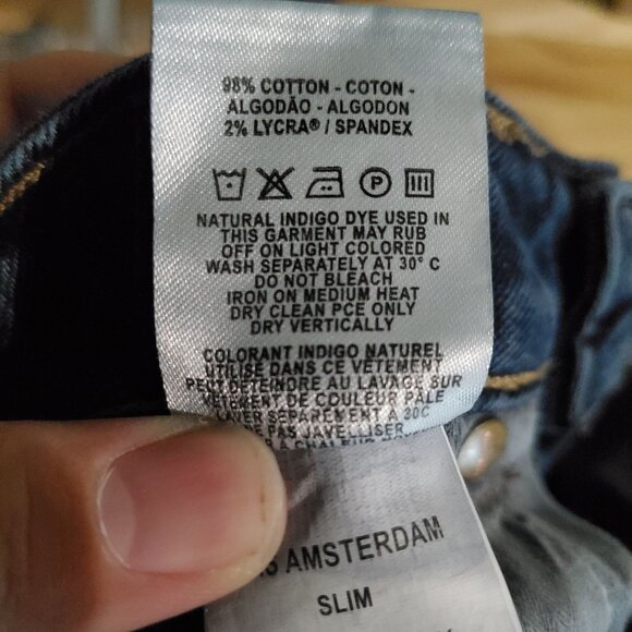 Warp + Weft Jeans Mens 31X30 Blue AMS Amsterdam Slim Stretch Denim - Picture 5 of 13